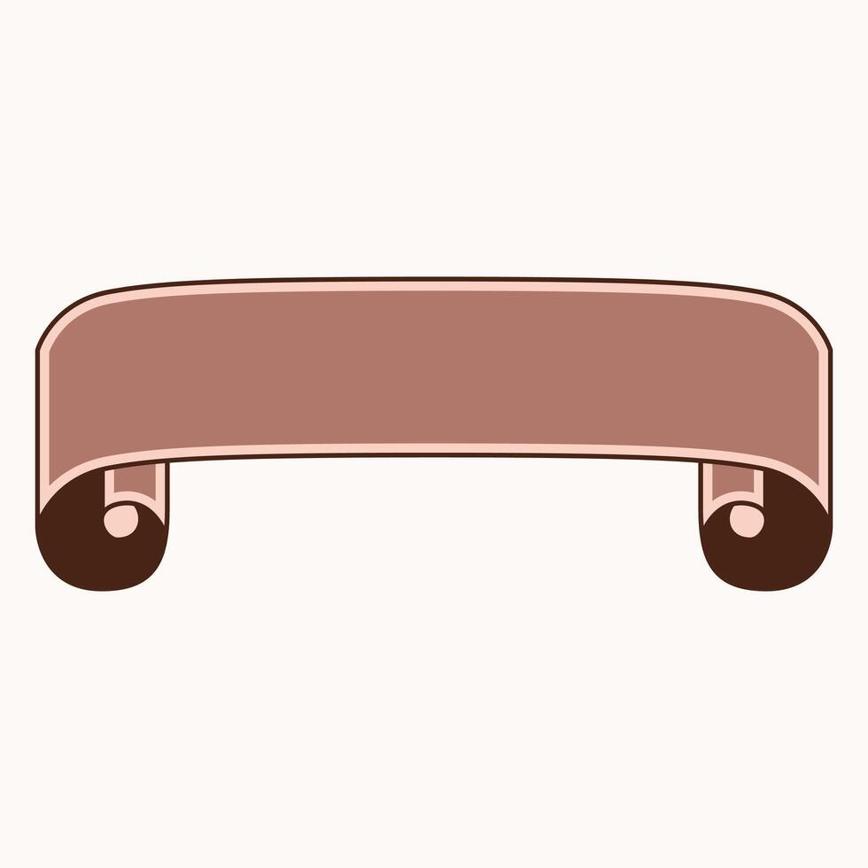 A decorative banner with curled edges, suitable for text or announcements. vector