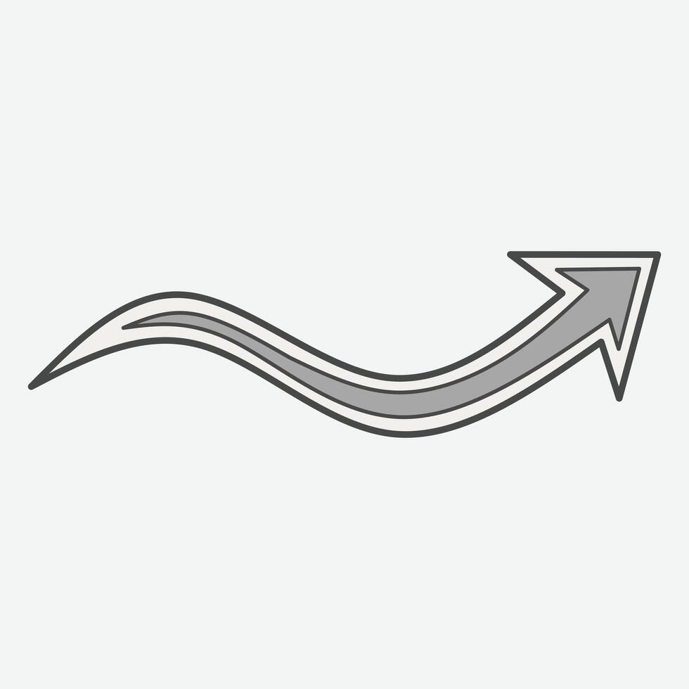 A curved arrow pointing upwards, symbolizing direction or progress. vector