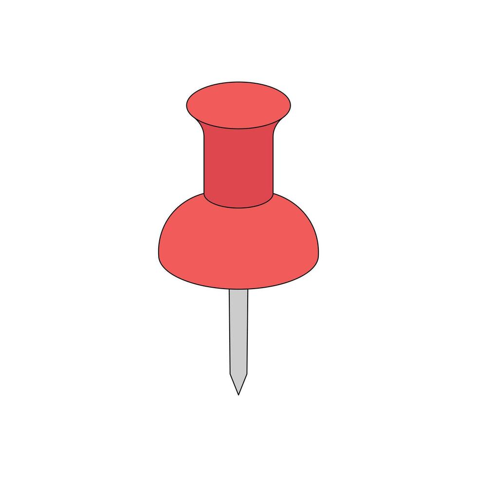kids drawing push pin cartoon isolated vector