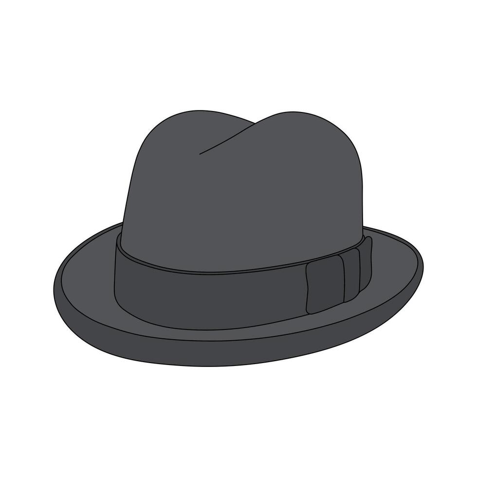 kids drawing homburg hat cartoon isolated vector