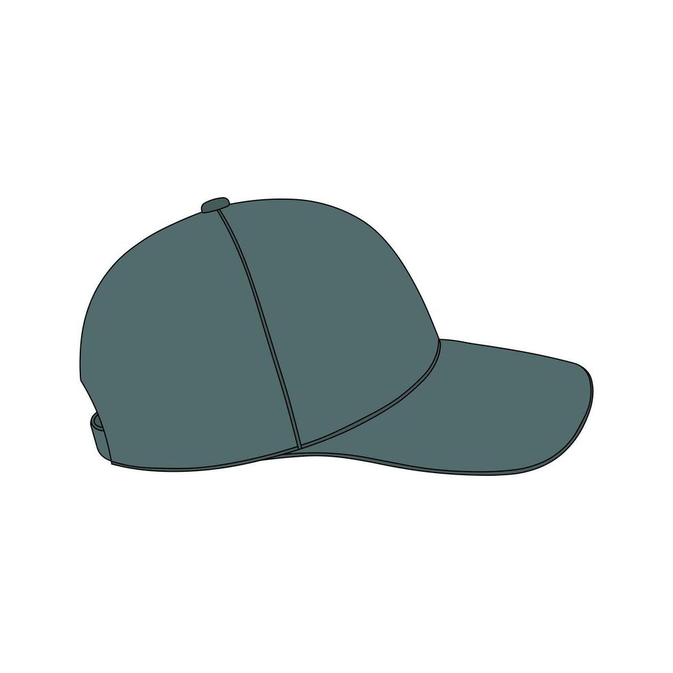 kids drawing baseball cap cartoon isolated vector
