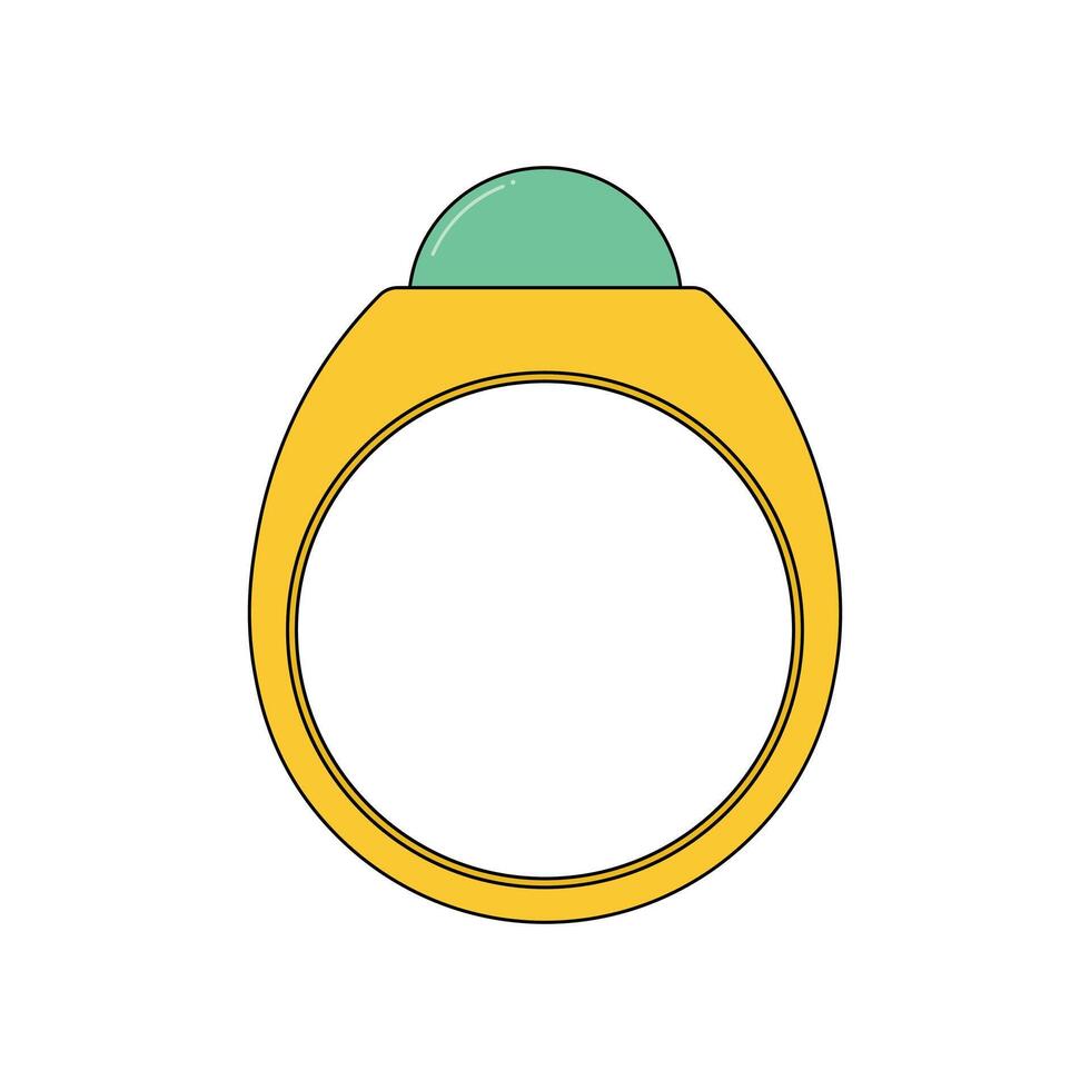 kids drawing luxury ring cartoon isolated vector