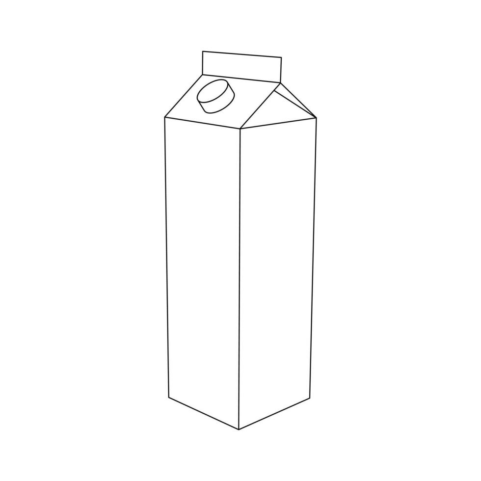Hand drawn kids drawing milk carton cartoon isolated vector