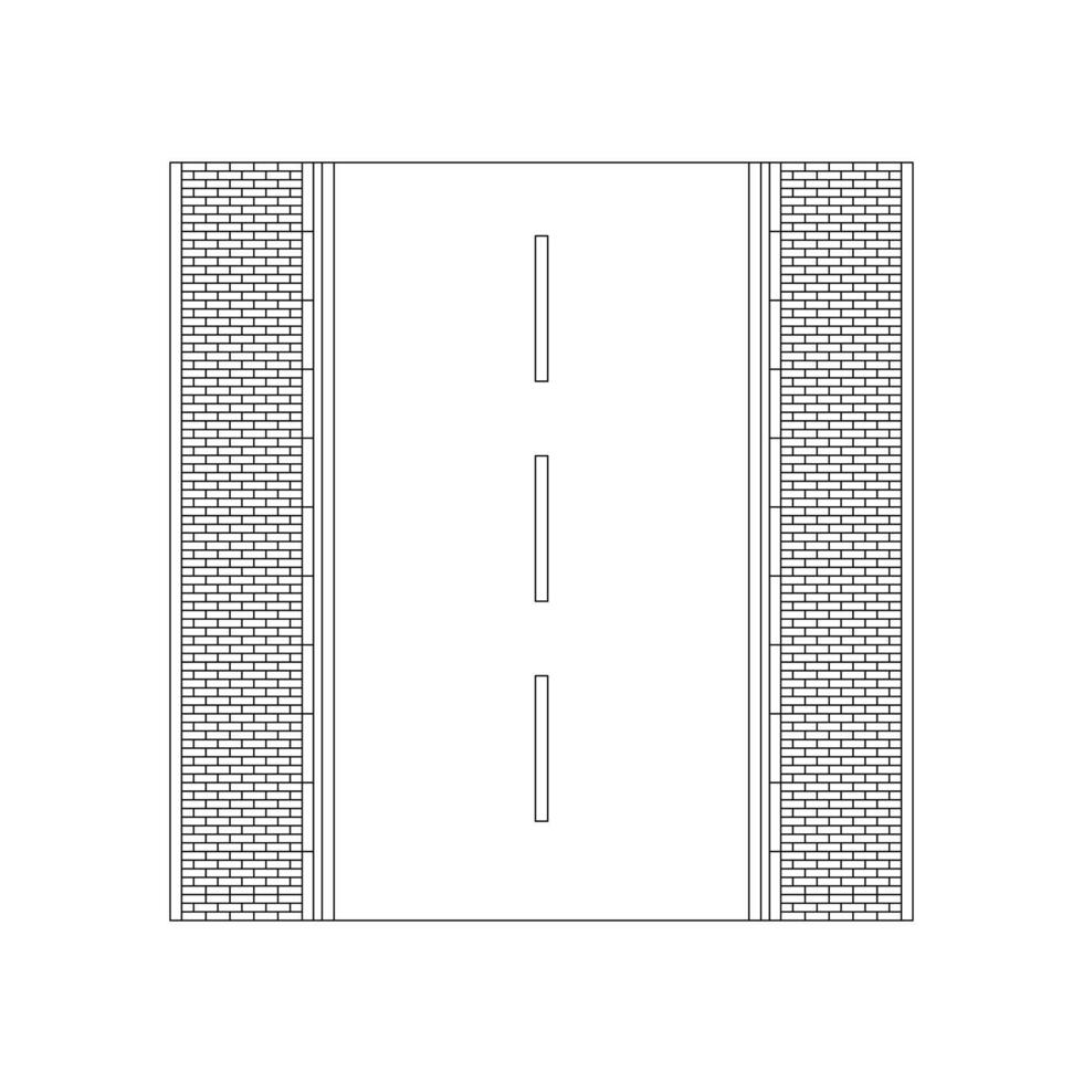 Hand drawn kids drawing roadway cartoon isolated vector