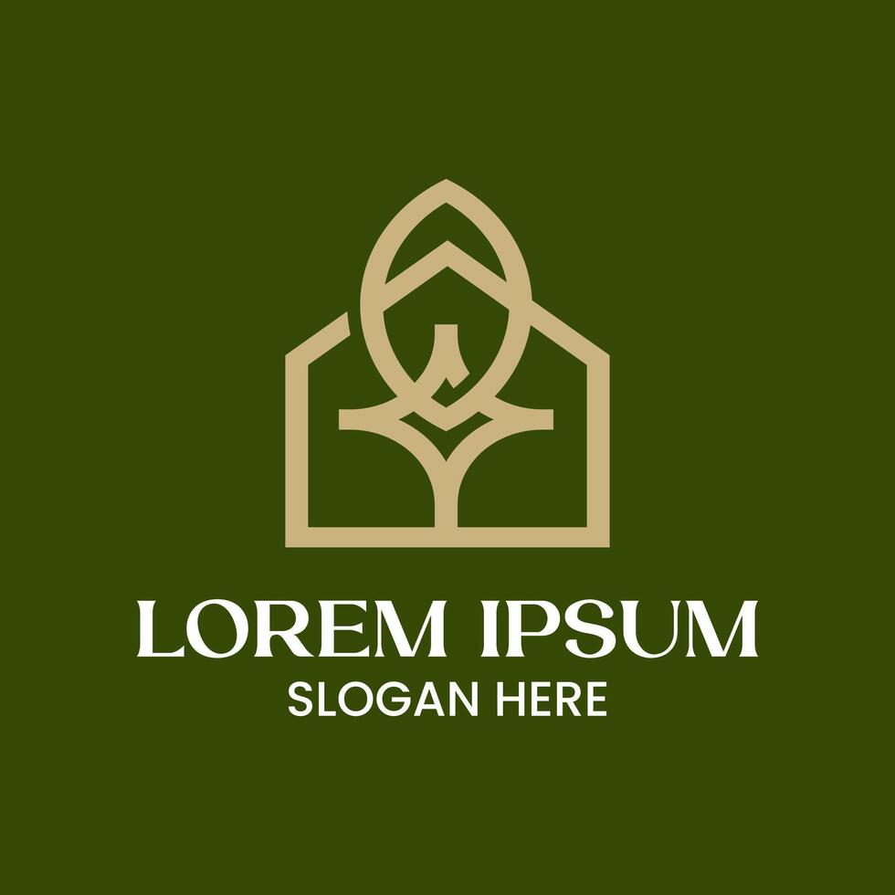 Elegant Classic House with Leaf Design vector