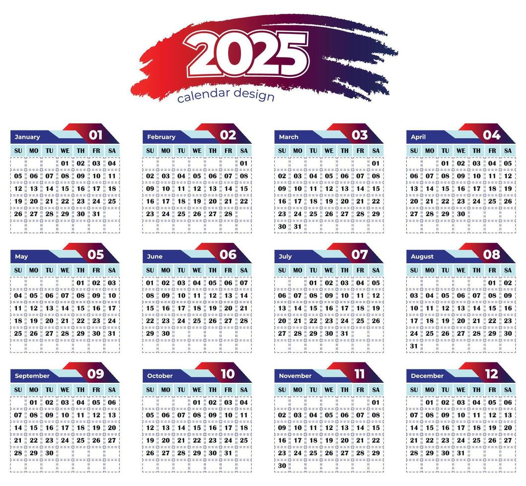 Page 2 | Calendar 2025 Vector Art, Icons, and Graphics for