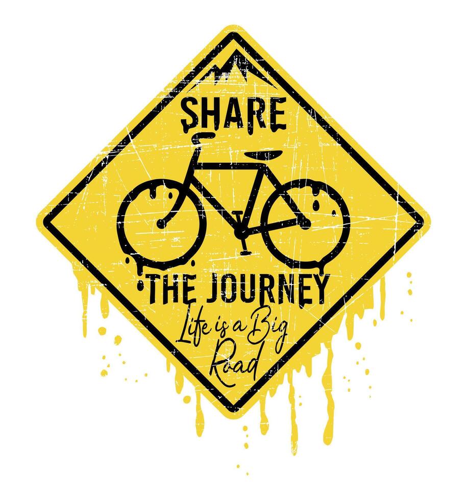 Stylized traffic sign illustration with positive message about life. vector