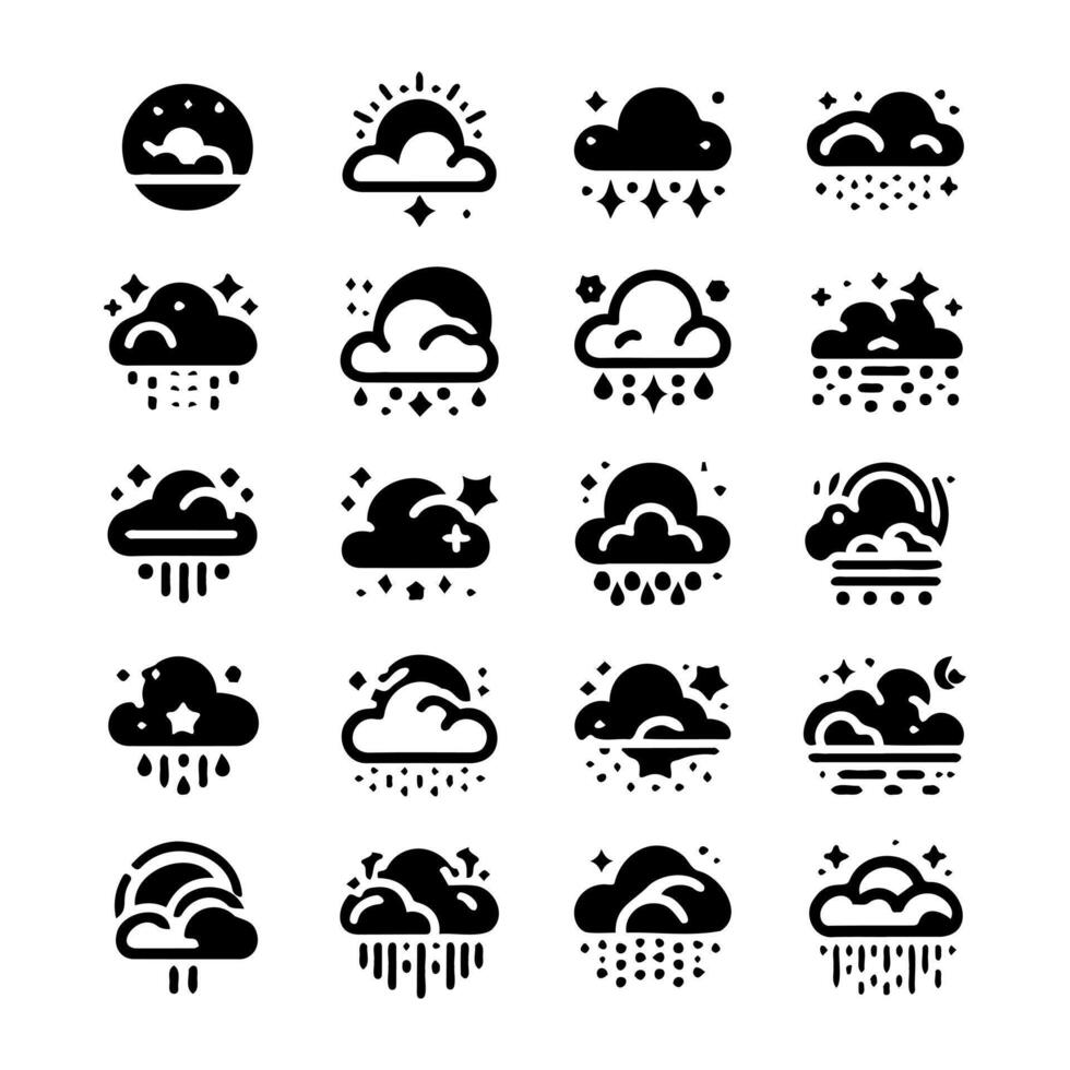 Hand draw the weather collection. Flat style illustration vector