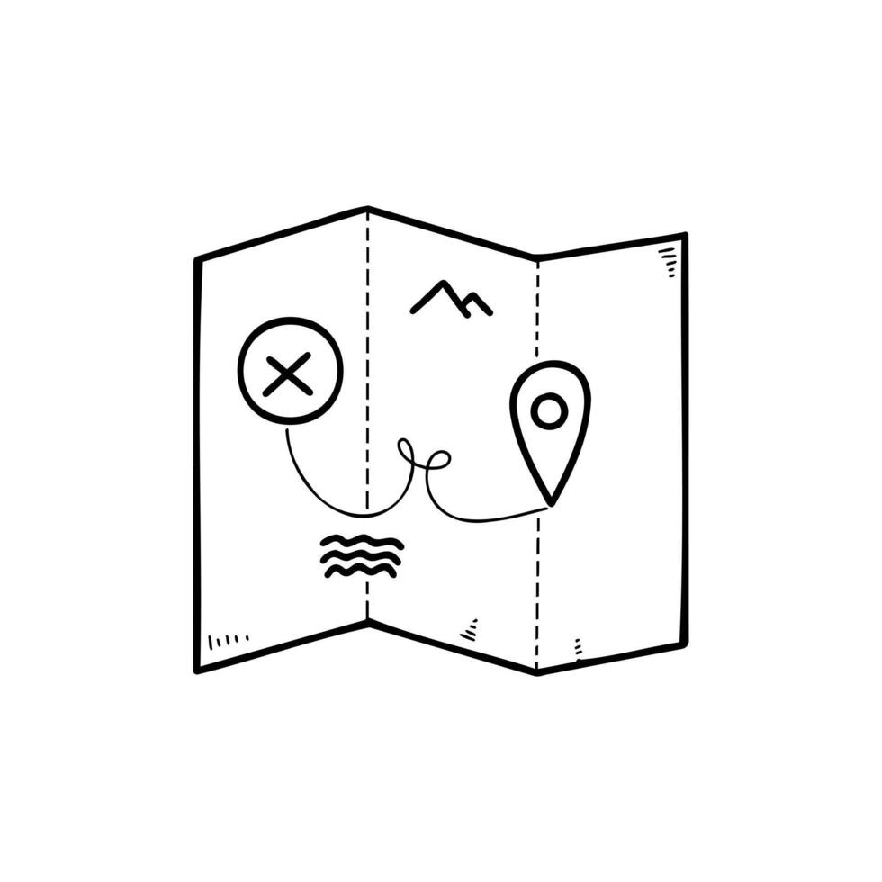 World map doodle. Thin continental silhouette minimal line. vector