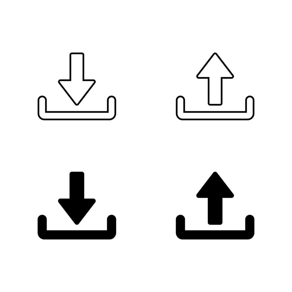 Download and upload icon in generic style. Downloading and uploading sign symbol vector