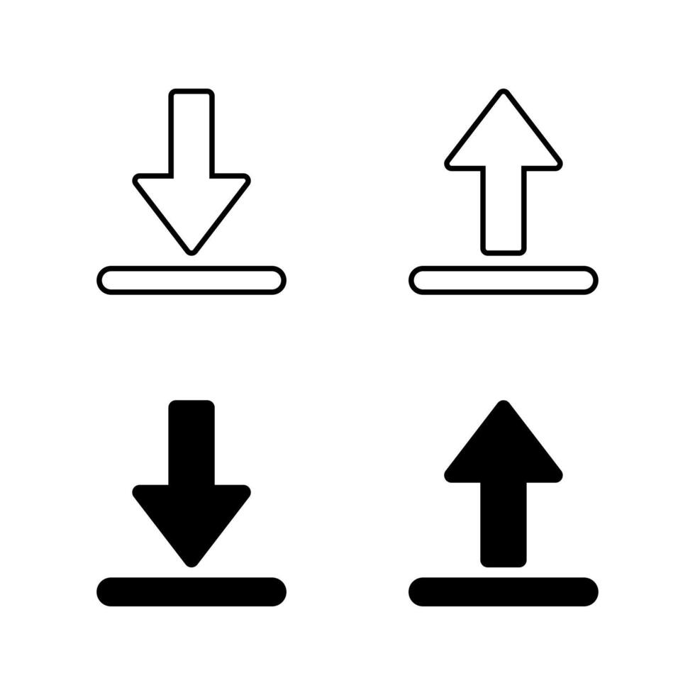 Download and upload icon in generic design. Downloading and uploading sign symbol vector