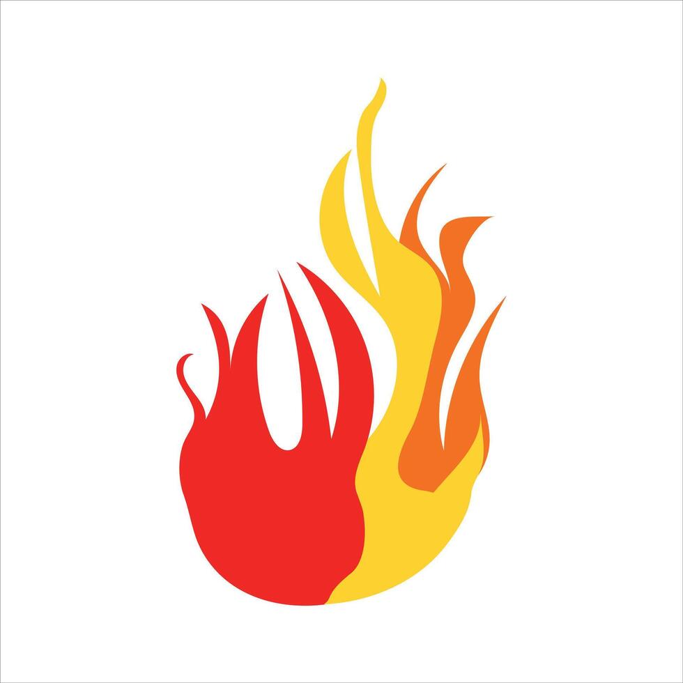 A fireball with flames and a picture of a flame. vector