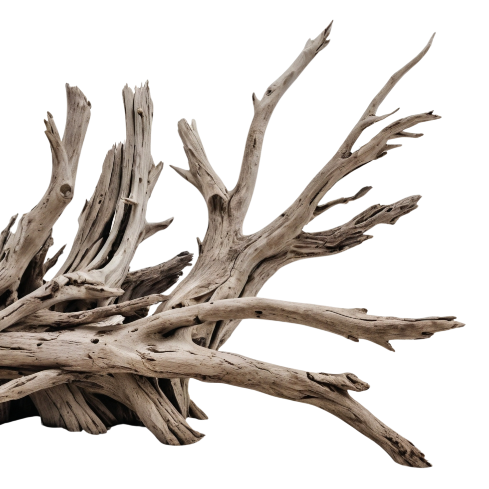 Cropped driftwood on a transparent background png