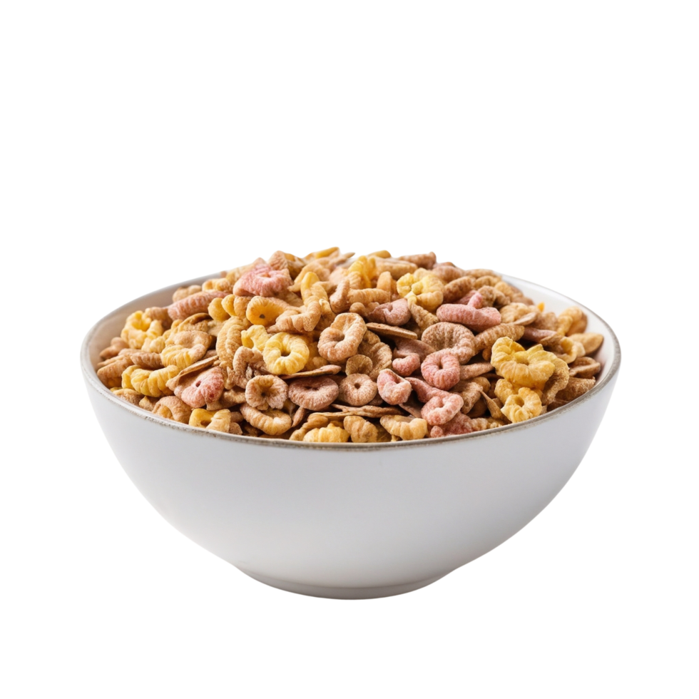 A bowl of cereals isolated on a transparent background png