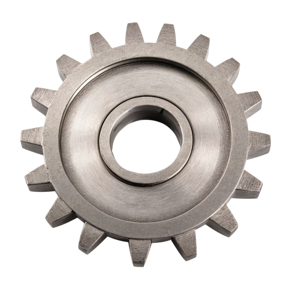 Metal cog isolated on a transparent background png