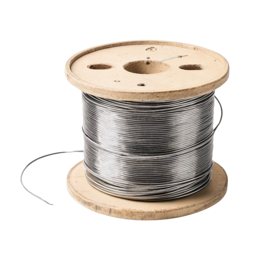 Steel wire spool isolated on a transparent background png