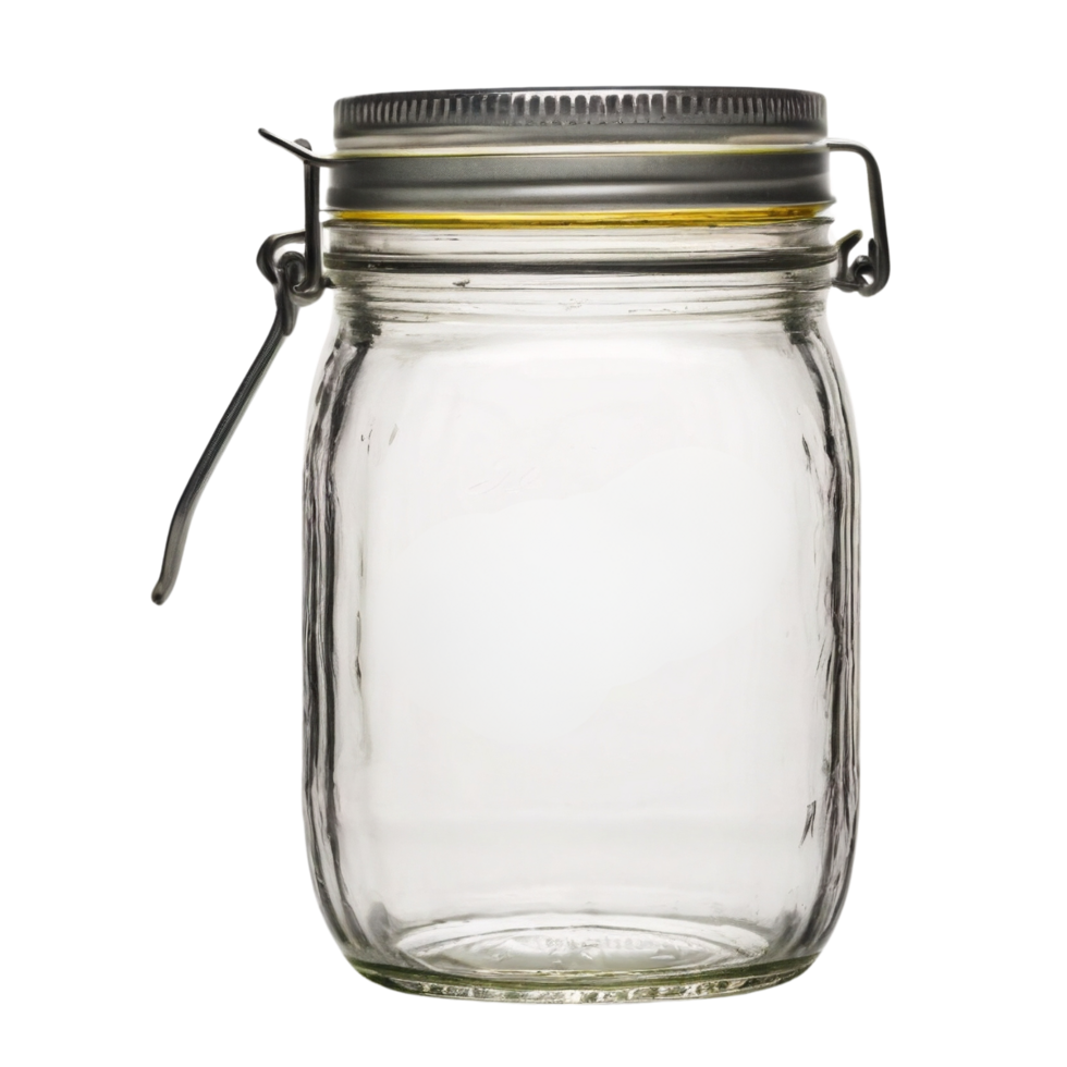 Empty mason jar with lid isolated on a transparent background png