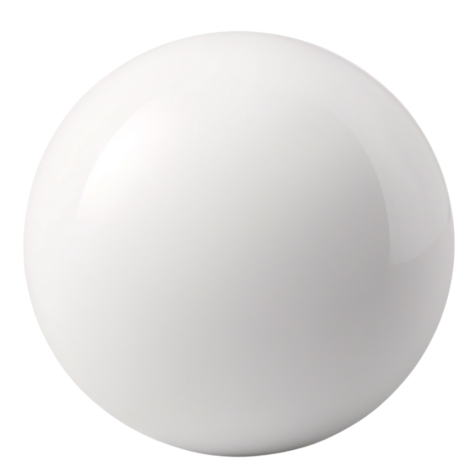Solid white sphere isolated on a transparent background png