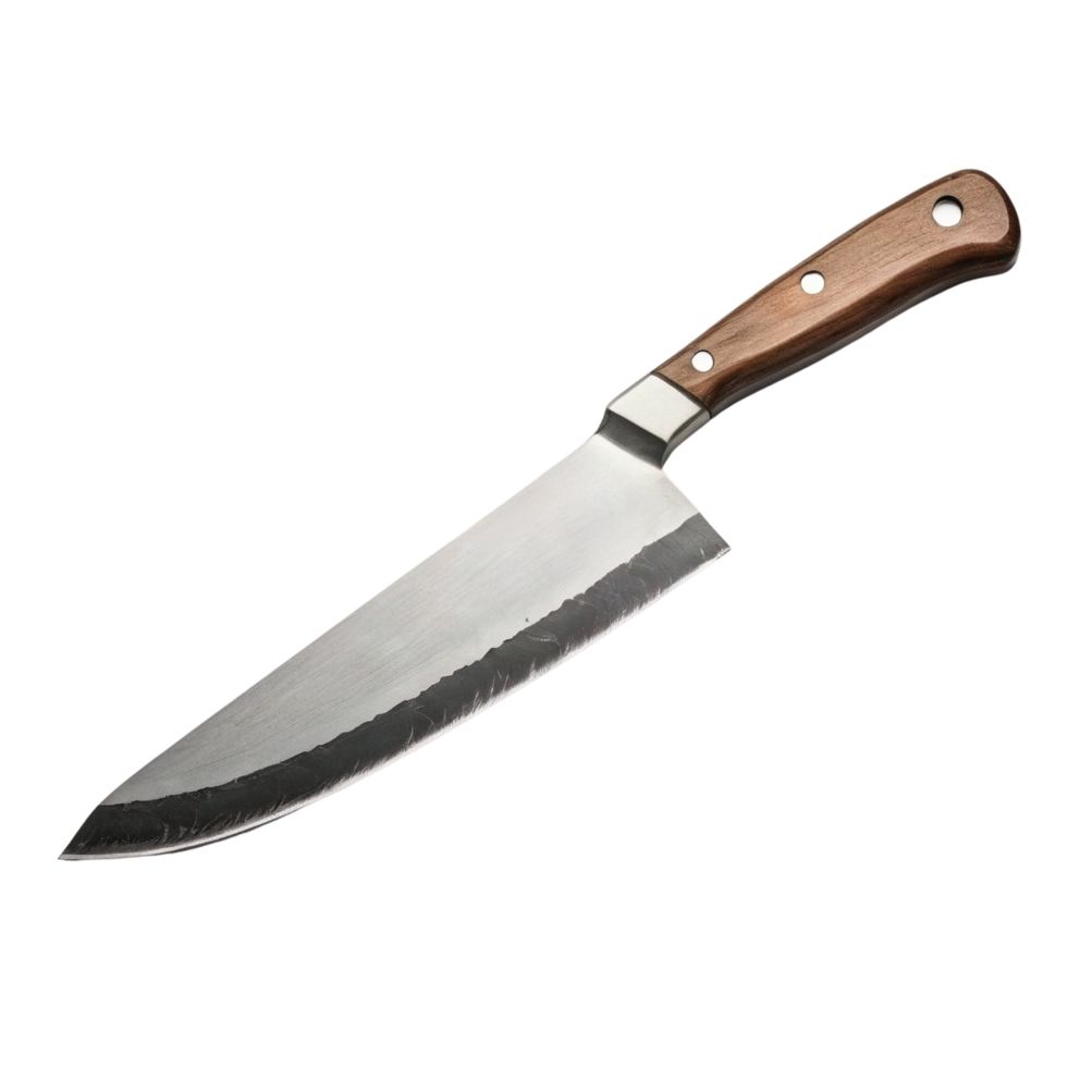 Chopping knife with wooden handle isolated on a transparent background png