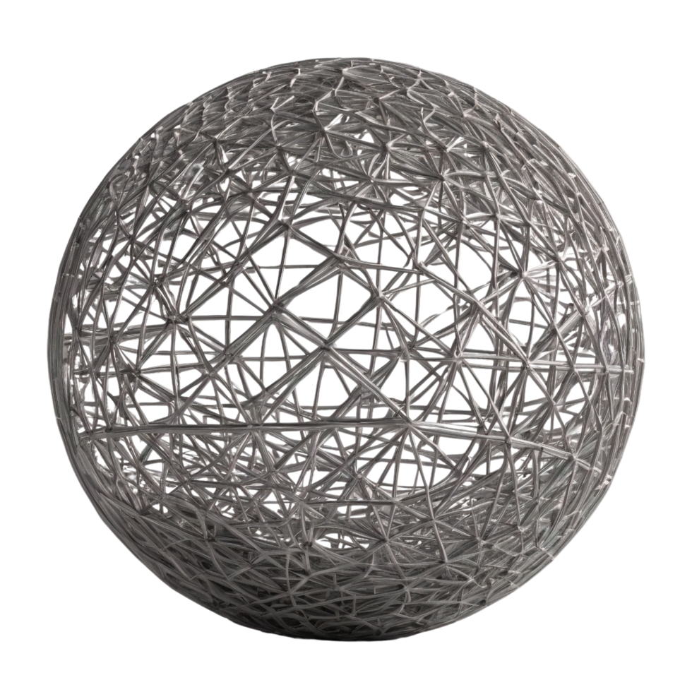 Wired sphere isolated on a transparent background png