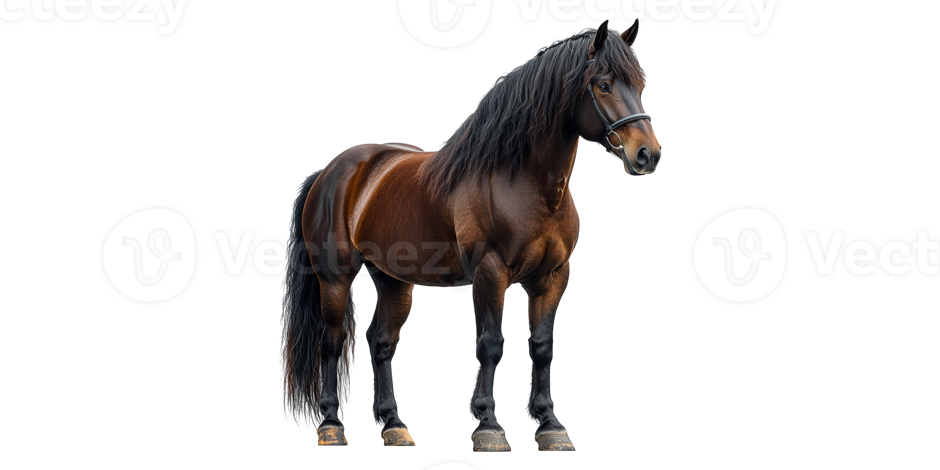 stående brun häst isolerat på transparent bakgrund. png