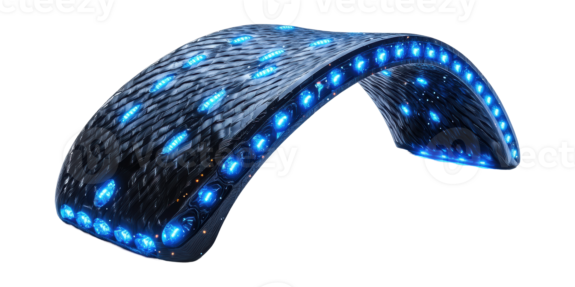 Illuminated tech arc isolated on transparent background. png