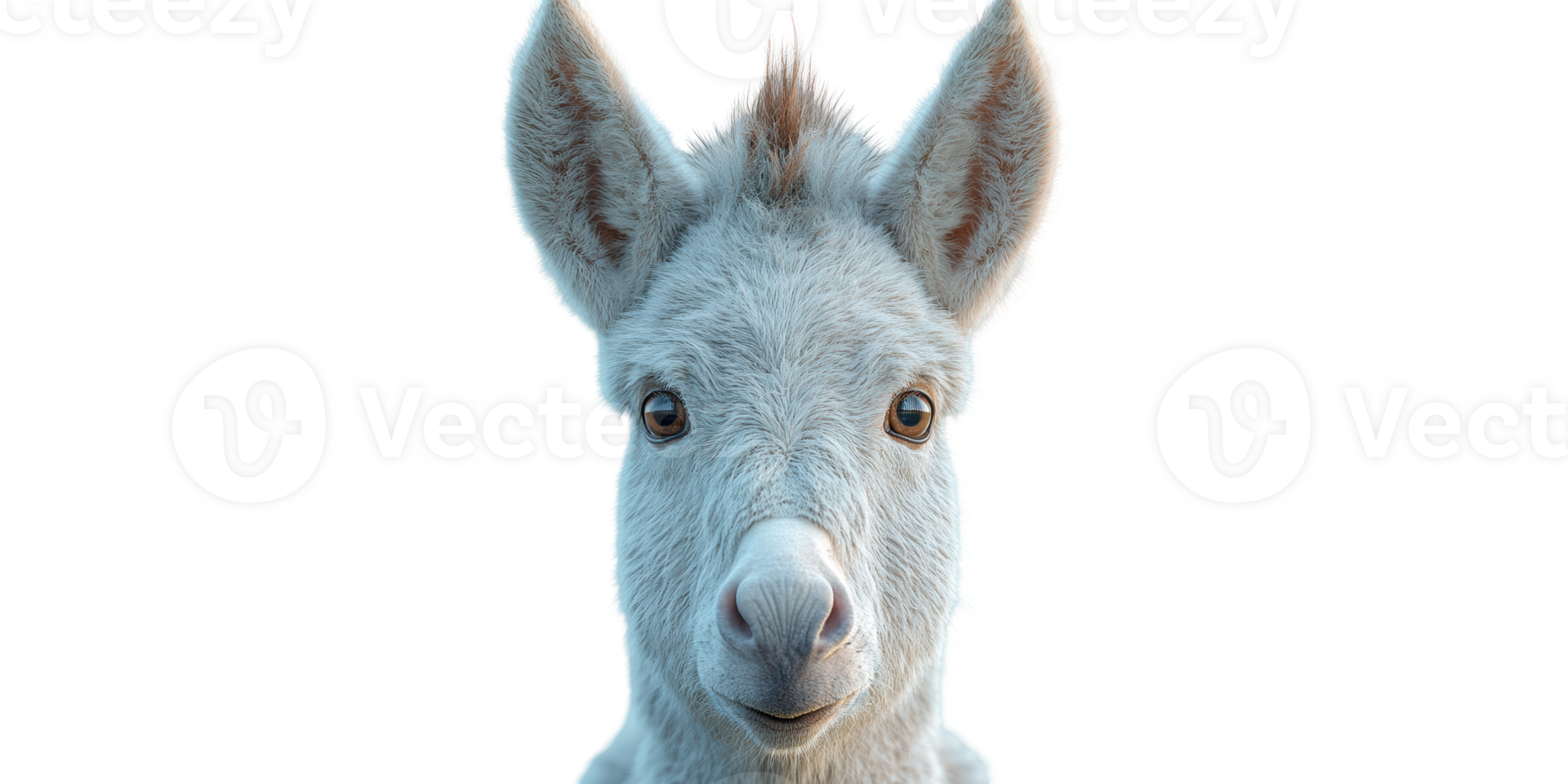 Donkey head isolated on transparent background. png