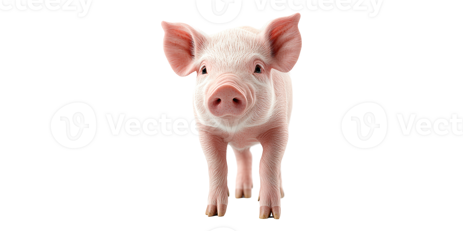Pink pig isolated on transparent background. png
