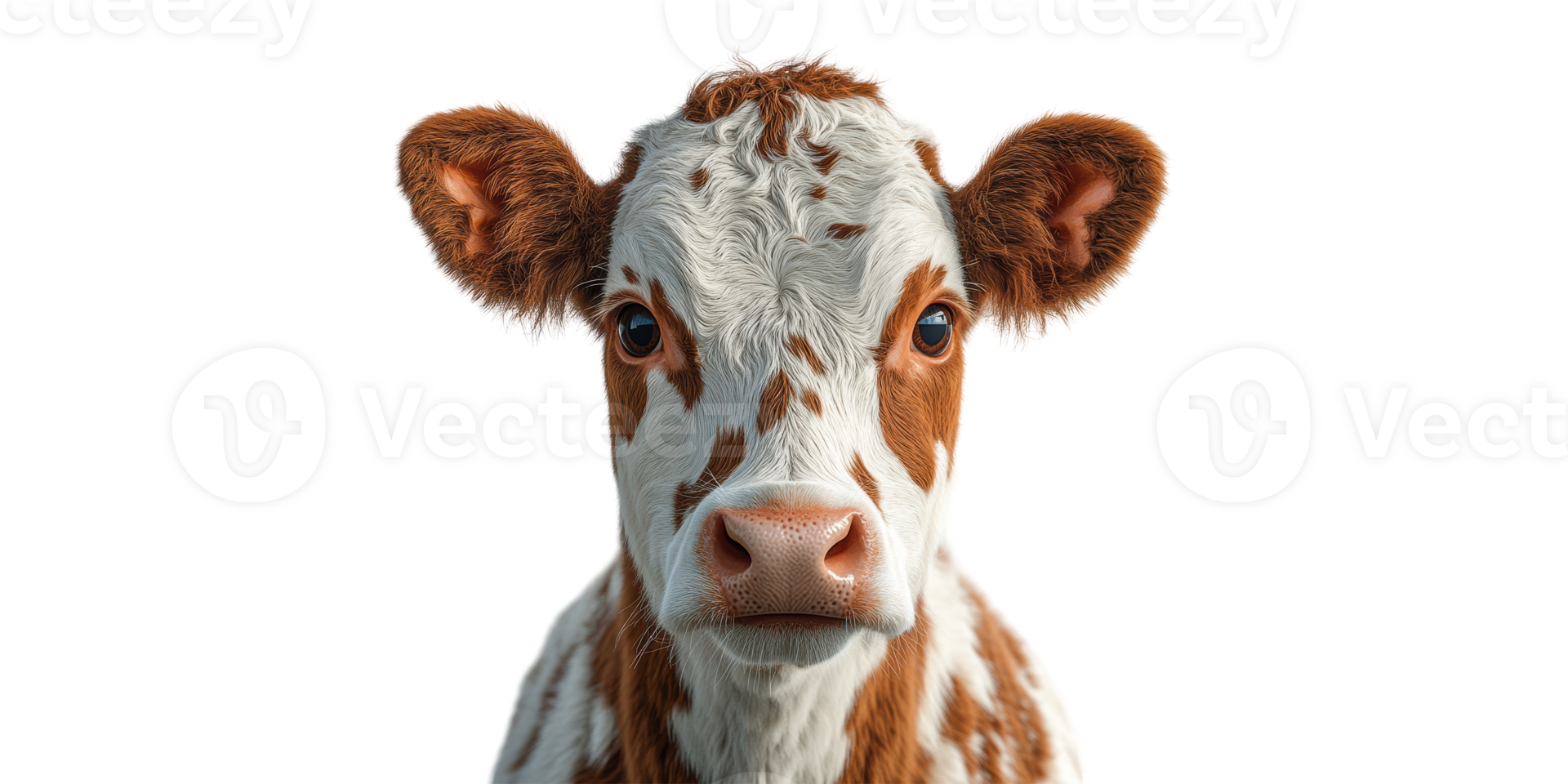 Cow head isolated on transparent background. png