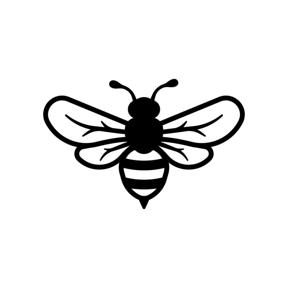 Honey bee icon isolated on white background. vector