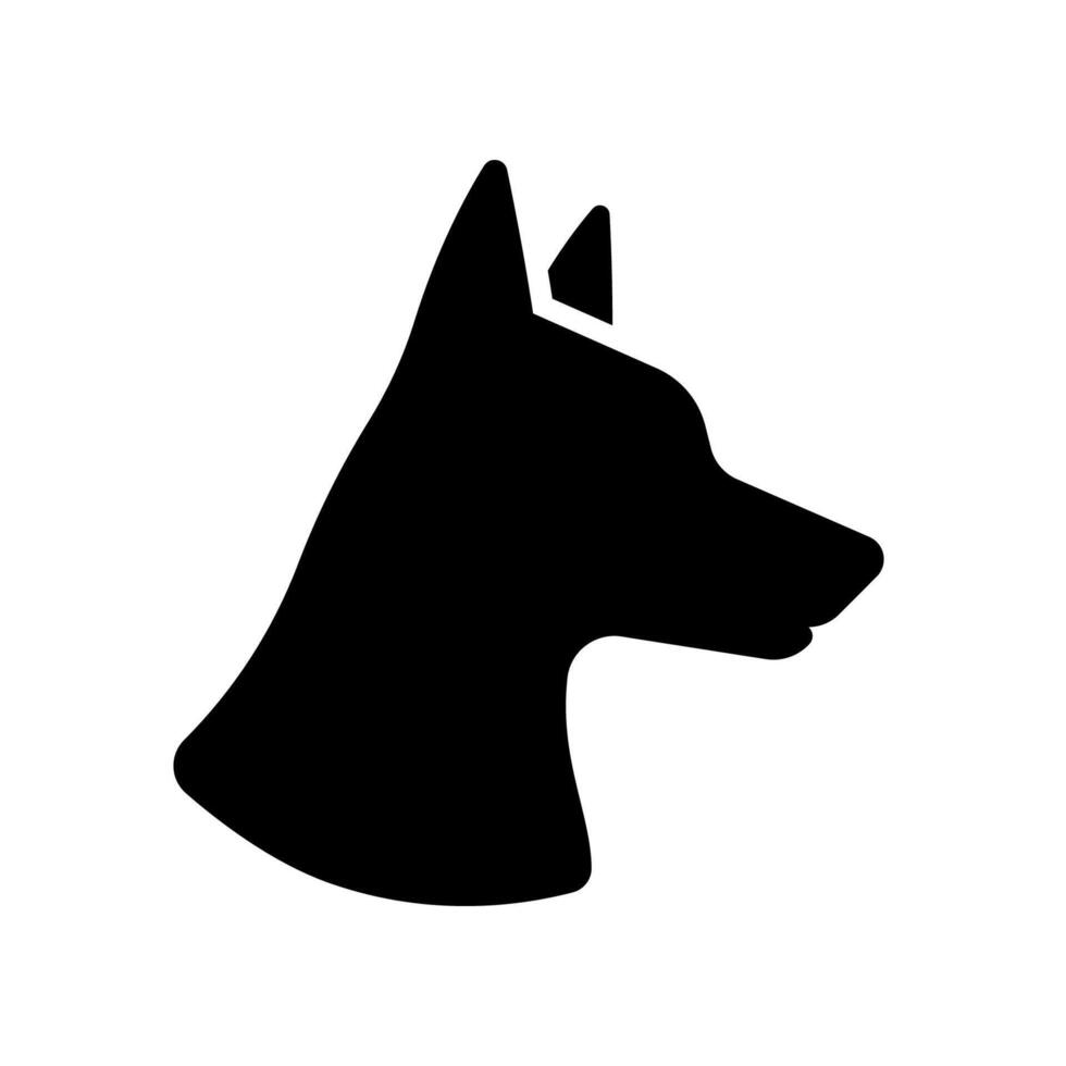 Side view of dog head icon isolated on white background. vector