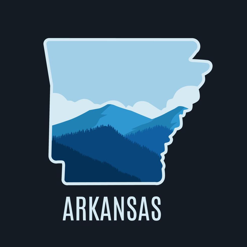Arkansas Mountain Scenery Perfect for Print, Apparel, Sticker, etc vector