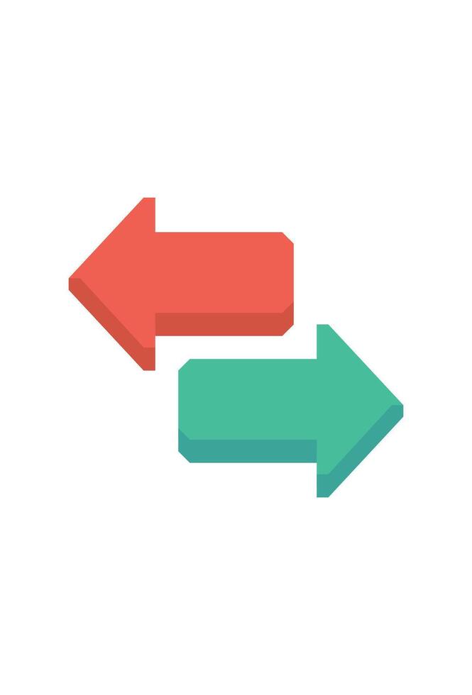 Two arrows pointing in opposite directions vector