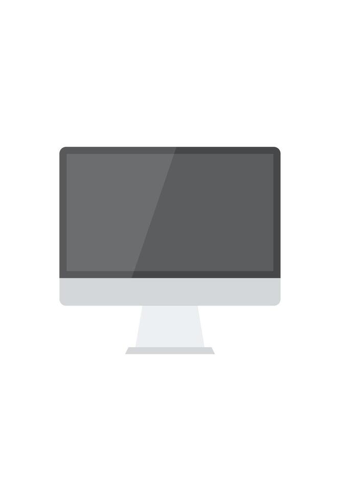 A flat icon of a computer monitor on a white background vector