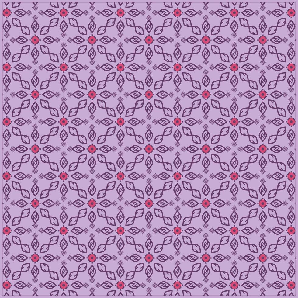 abstract pattern of purple flower with abstract leaf ornaments vector