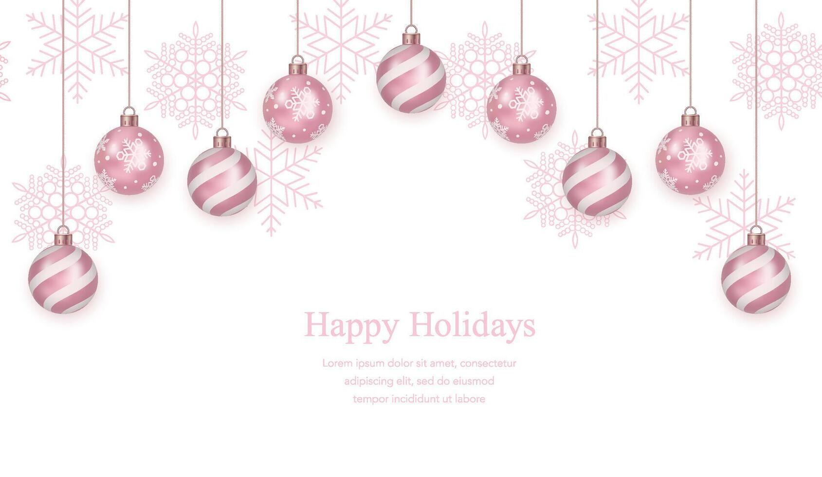 Happy Holiday Background Illustration With Christmas Ball Ornament. Horizontally Repeatable. vector