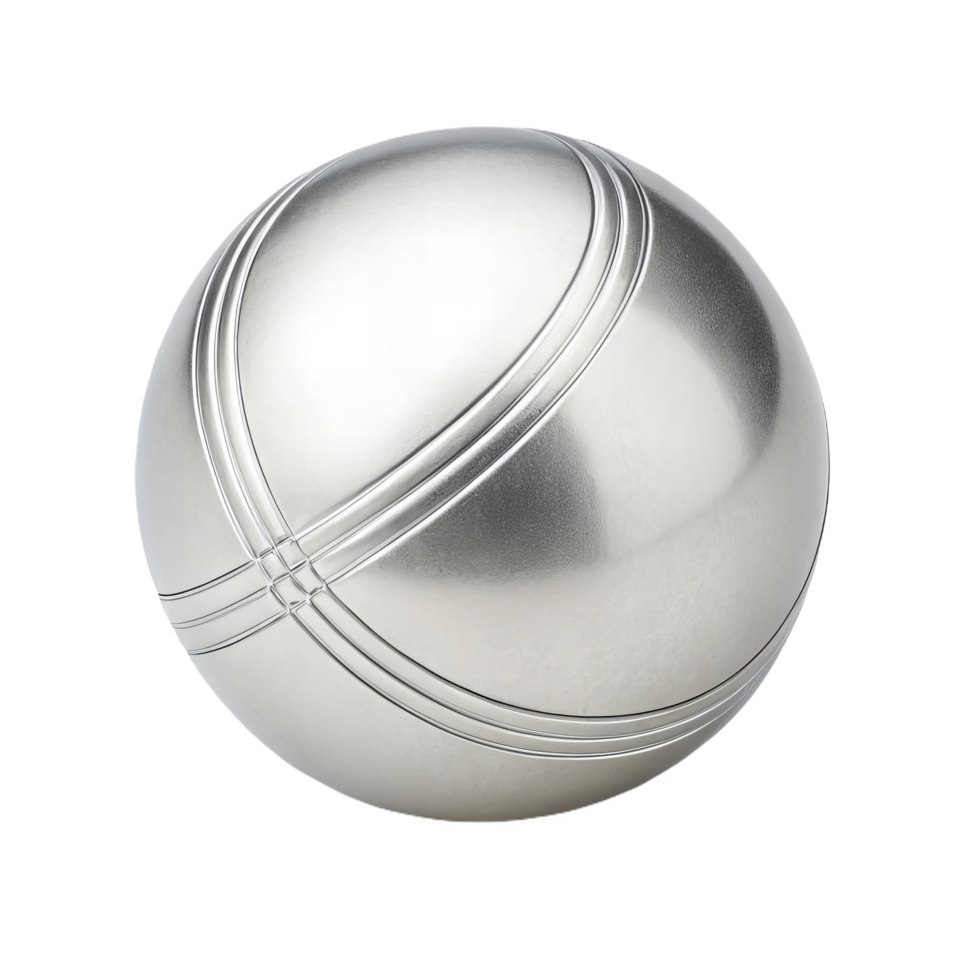Lightweight silver shot put ball, perfect for athletic training and competition png