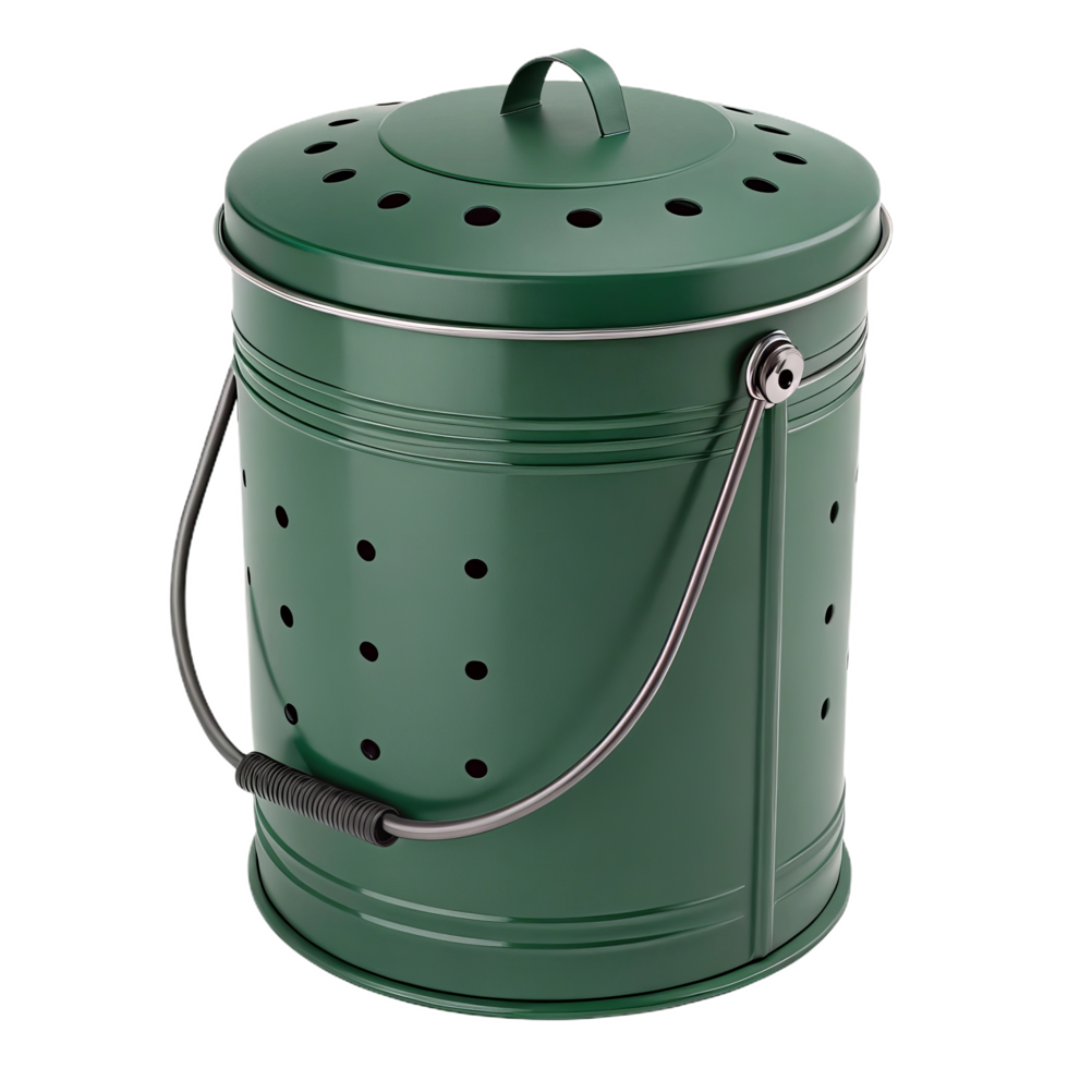 Durable green compost bin designed for home use, perfect for eco friendly gardening png