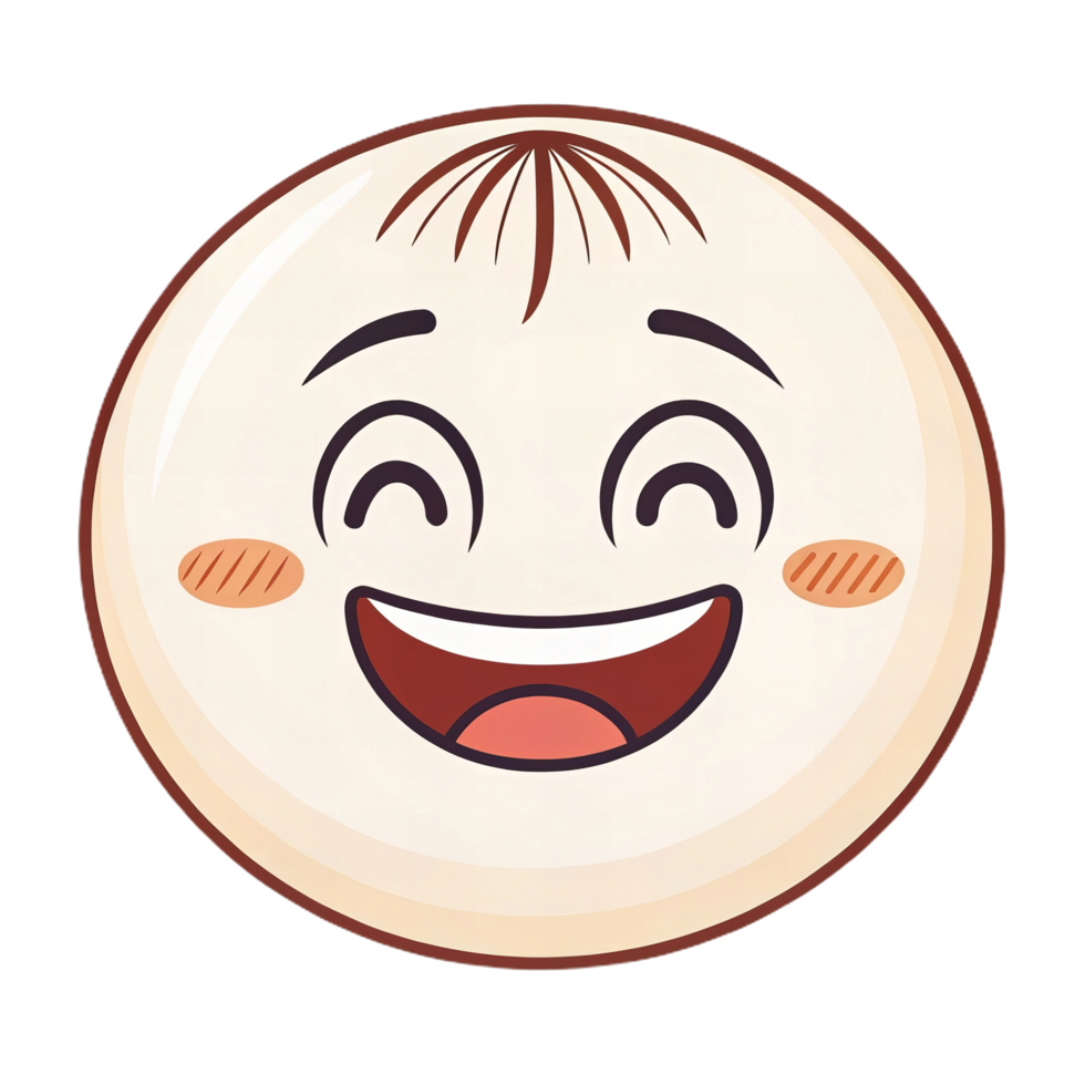 Happy smiling face emoji with cheerful expression on white background png