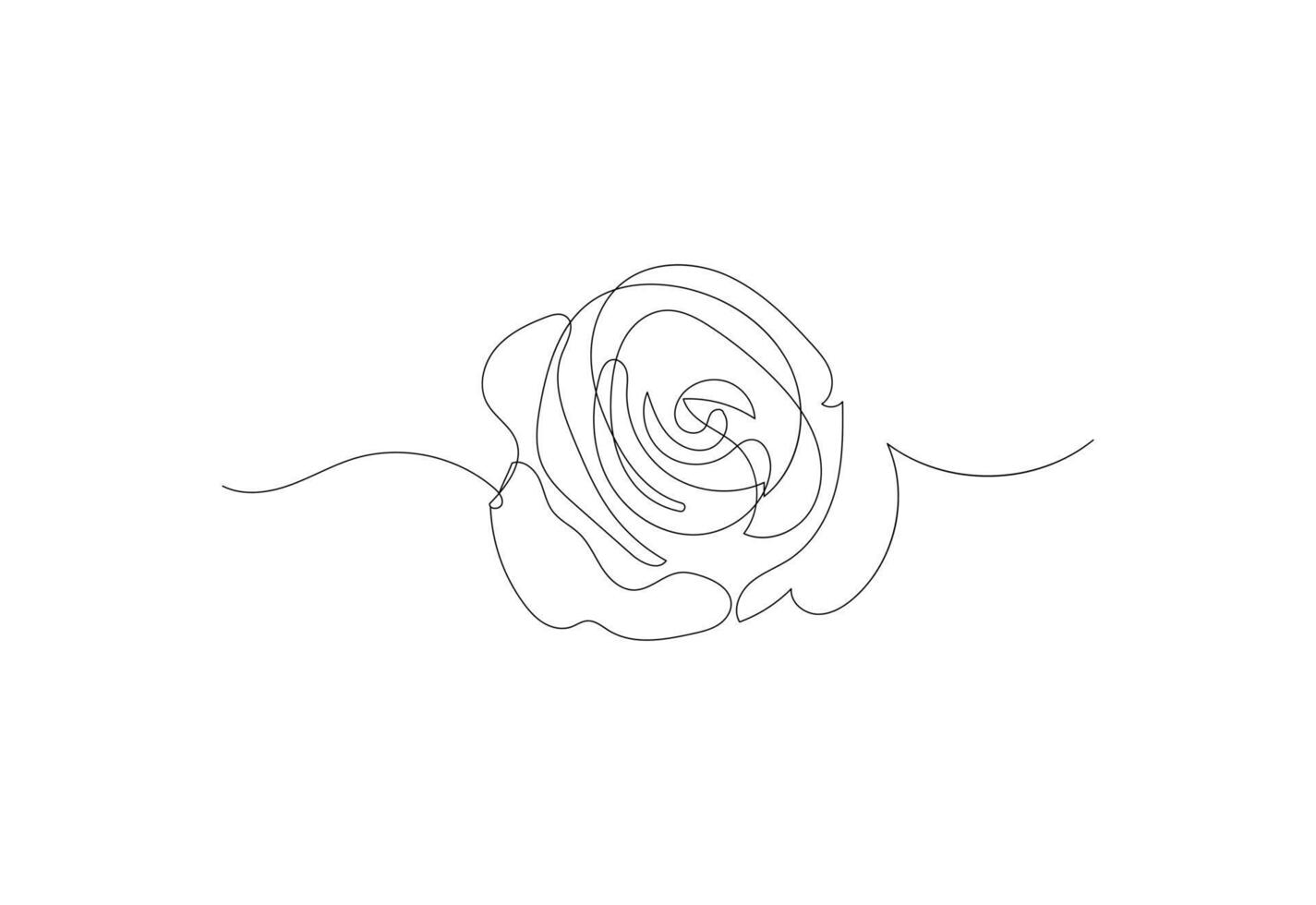 Line art Rose Flower Hand drawn design, design concept vector