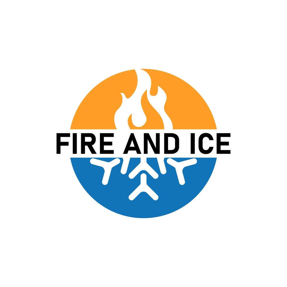 fire and ice logo icon design vector