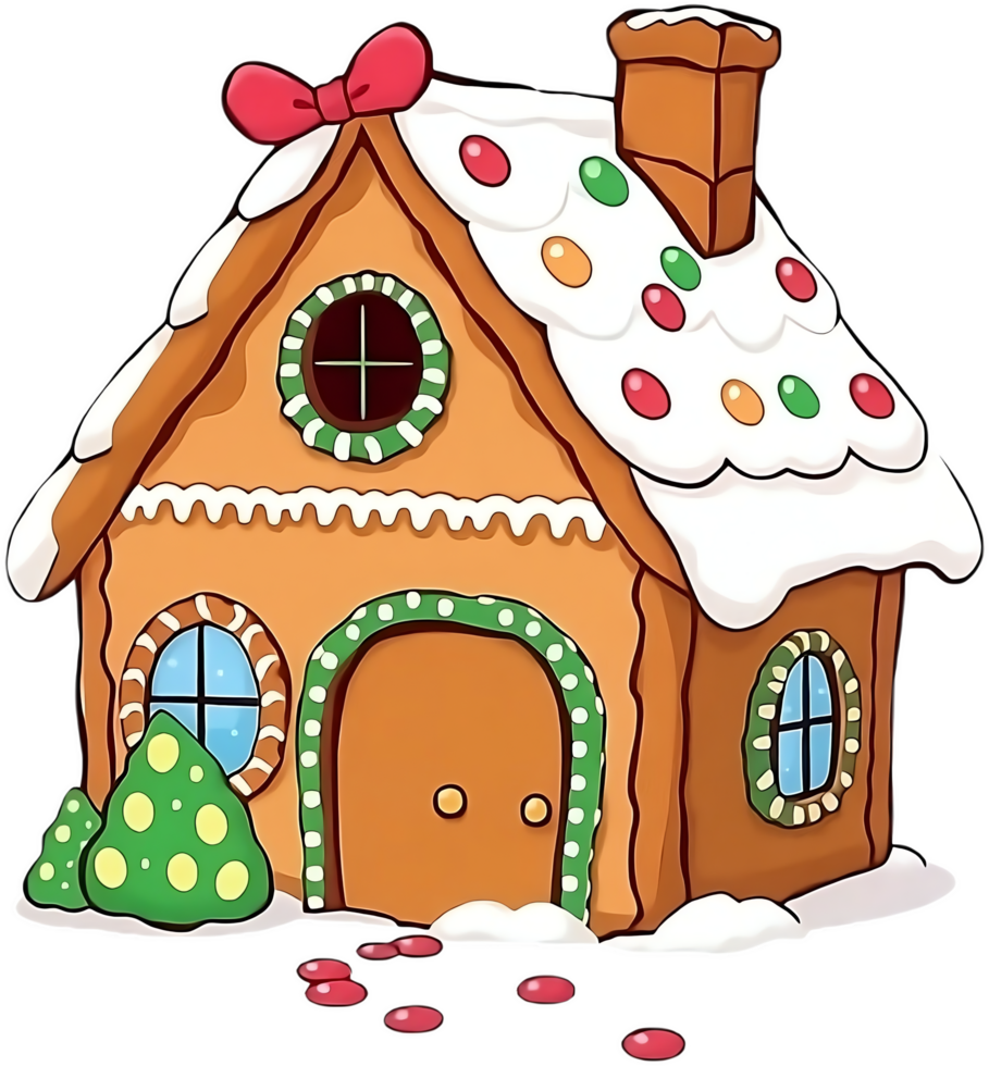 Cartoon Christmas Gingerbread House png