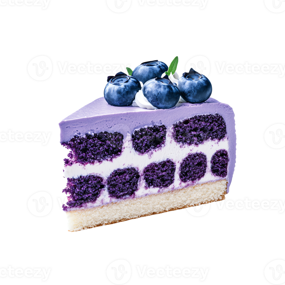 lueberry cake slice with layers on isolate transparent background png