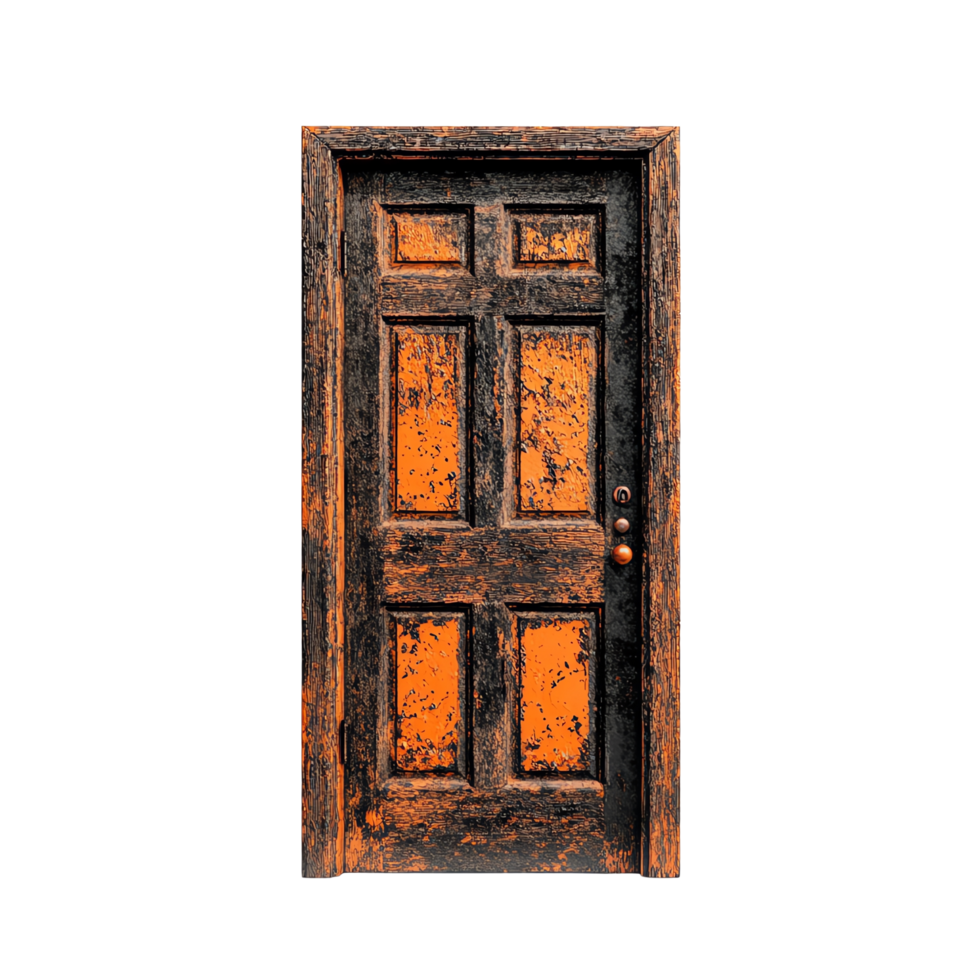 An old wooden door with a isolate transparent background png