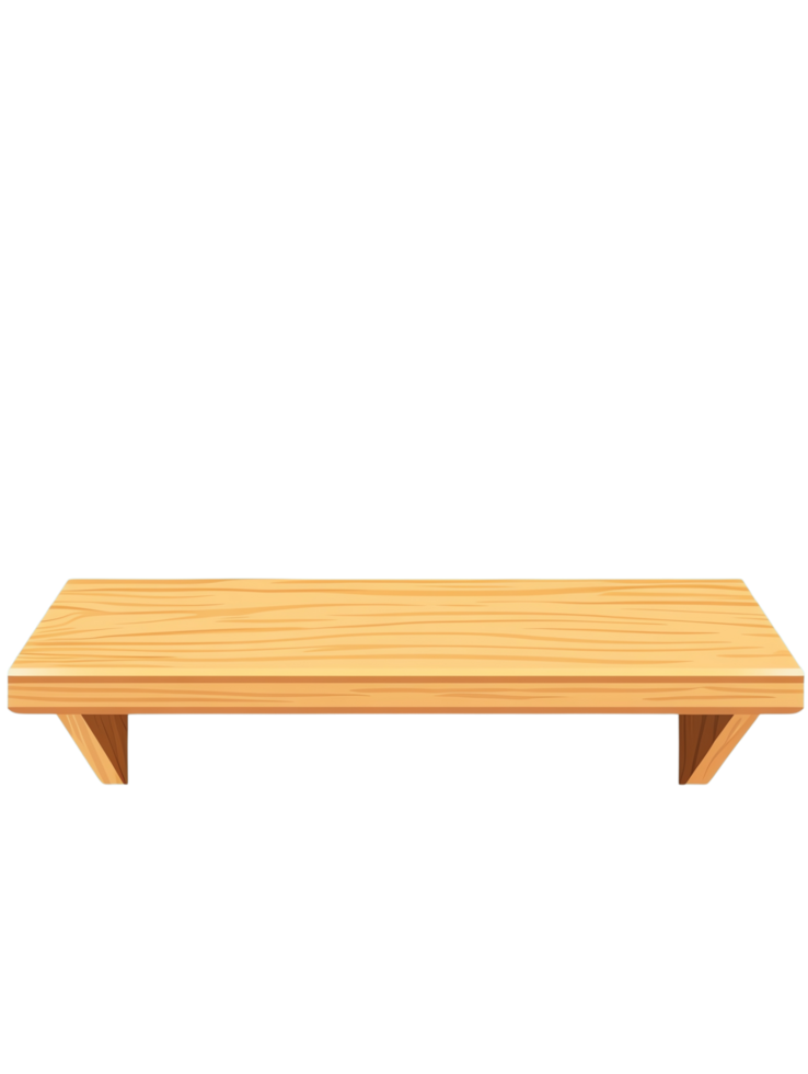 Wooden table, white isolate background png