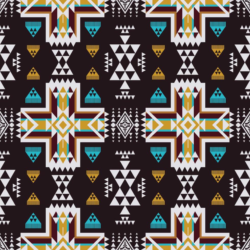 Aztec Native American geometric pattern. Colorful aztec southwestern geometric shape seamless pattern. Ethnic geometric pattern use for fabric, textile, home decoration elements, upholstery. vector