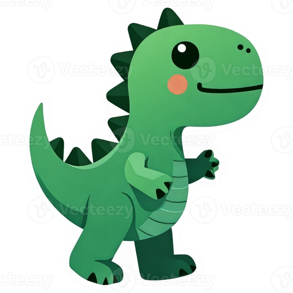 Green dinosaur with a smile png