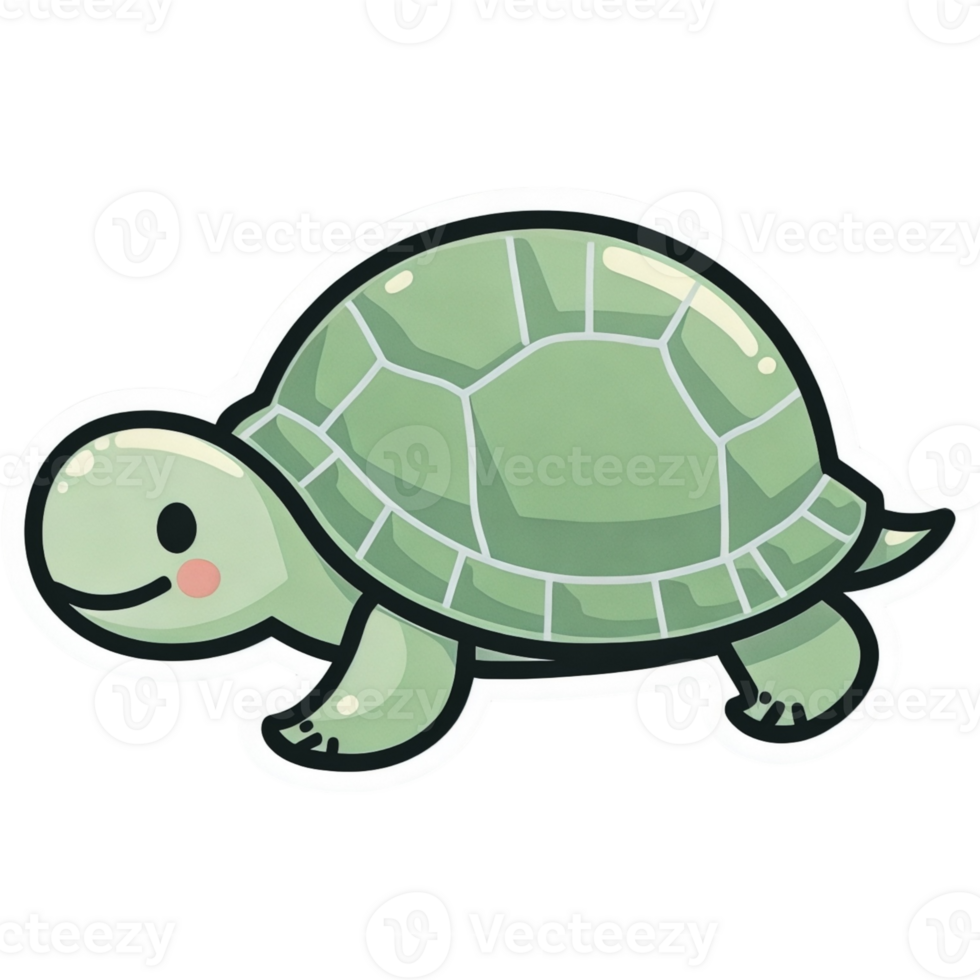 Cartoon turtle with a smile png