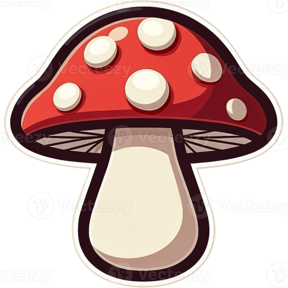 Red mushroom with white dots png