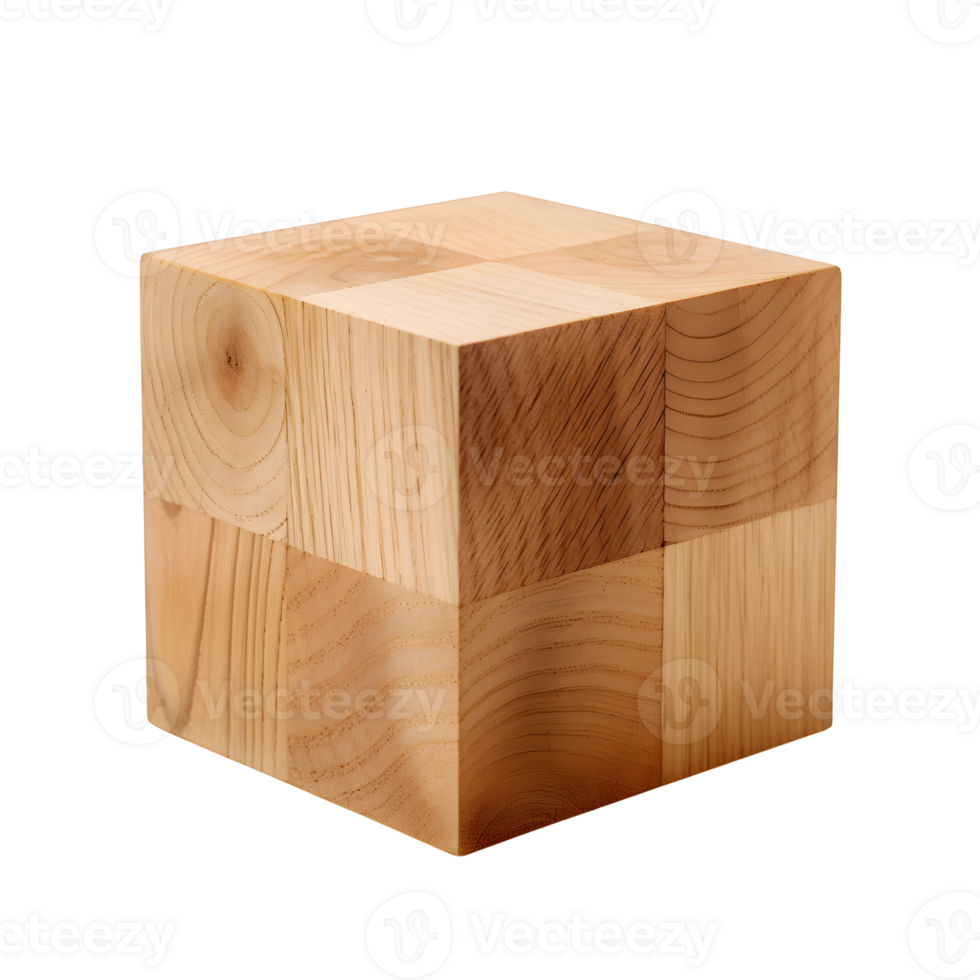 Wooden Cube Isolated On Transparent Background png